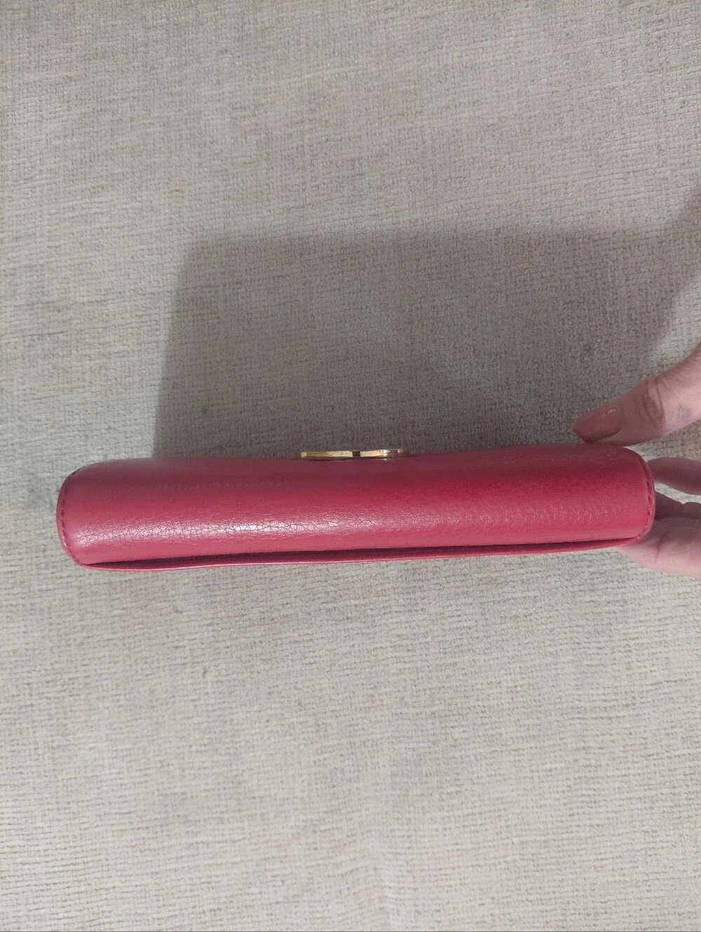 Michael Kors Red Leather Continental Wallet with Gold MK Logo